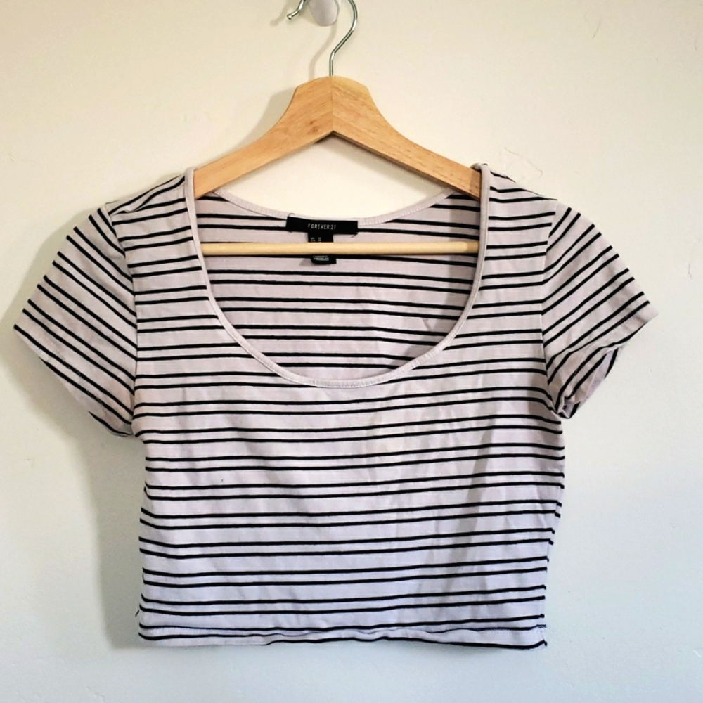 F21 Striped Crop Top